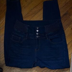 Women's Dark Blue High-Waisted Jeans